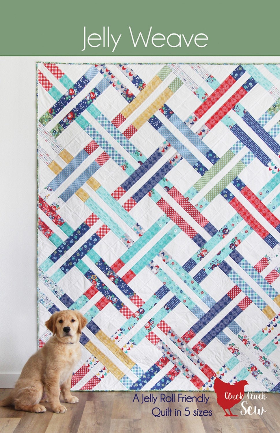 Jelly Weave from Cluck Cluck Sew - Jelly Roll Friendly Quilt Pattern - 5 sizes (see photo)