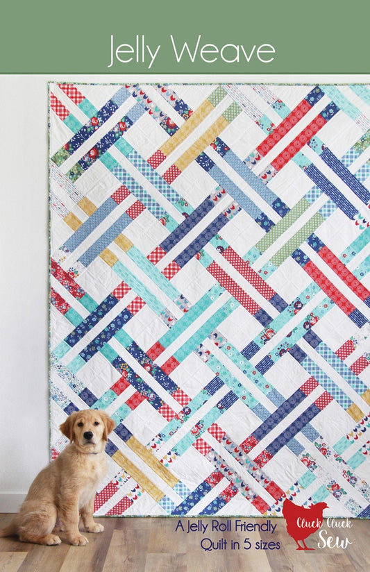 Jelly Weave from Cluck Cluck Sew - Jelly Roll Friendly Quilt Pattern - 5 sizes (see photo)