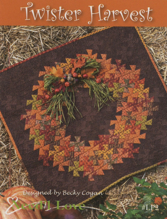 Twister Harvest from Need'l Love - 24 1/2" Square Fall Wreath Wall Hanging