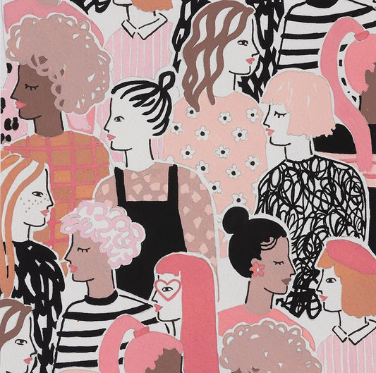 Stronger Together from Alexander Henry - 1/2 Yard Women Blush Black