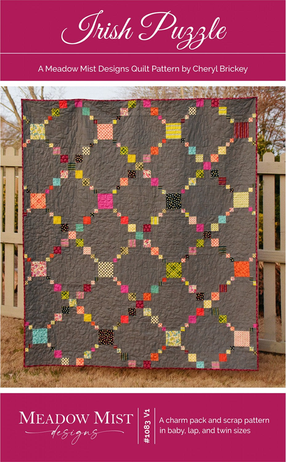 Irish Puzzle Quilt Pattern from Meadow Mist Designs - Instructions for 3 quilt sizes - Charm Pack or Scrap Friendly