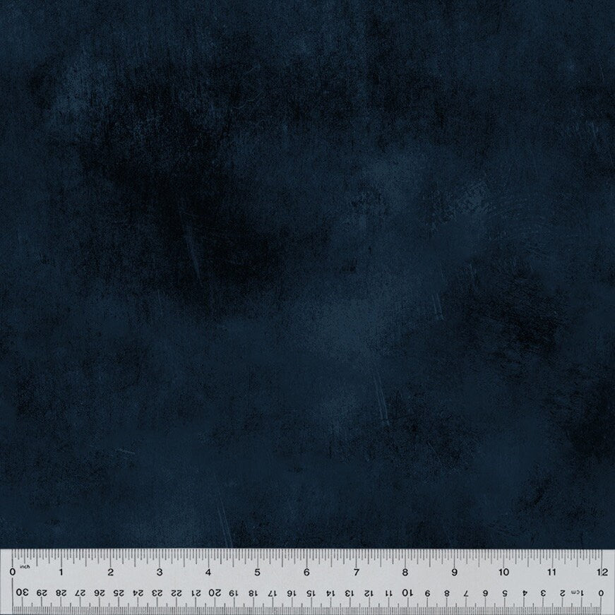 Botanical Blues from Windham Fabrics - 1/2 Yard Ink Wash Ink - Dark Blue Blender
