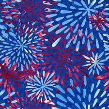 One Land, One Flag from Blank Quilting - 1/2 Yard Fireworks Flower