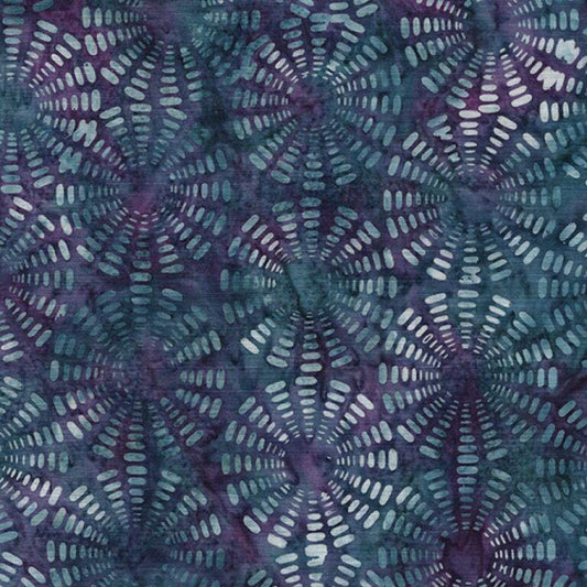 Sonic in Multi Blue Purple from Heavy Metal for Island Batik- 1/2 Yard Concentric Circles