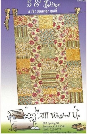 5 & Dime Quilt Pattern from All Washed Up - Fat Quarter Friendly in 3 Sizes: Lap, Throw, and Queen