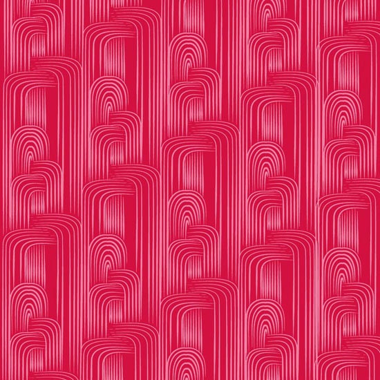 Maze in Red from Studio Palettes by River Bend - Half Yard White Interlocking Designs on Red