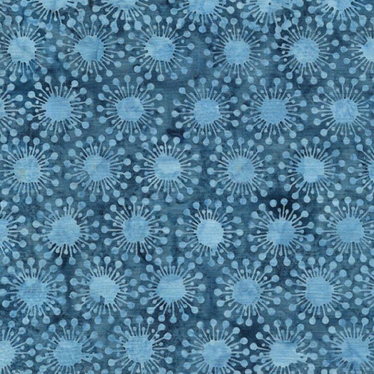 Circle Dots in Blue Denim from Heavy Metal for Island Batik- 1/2 Yard