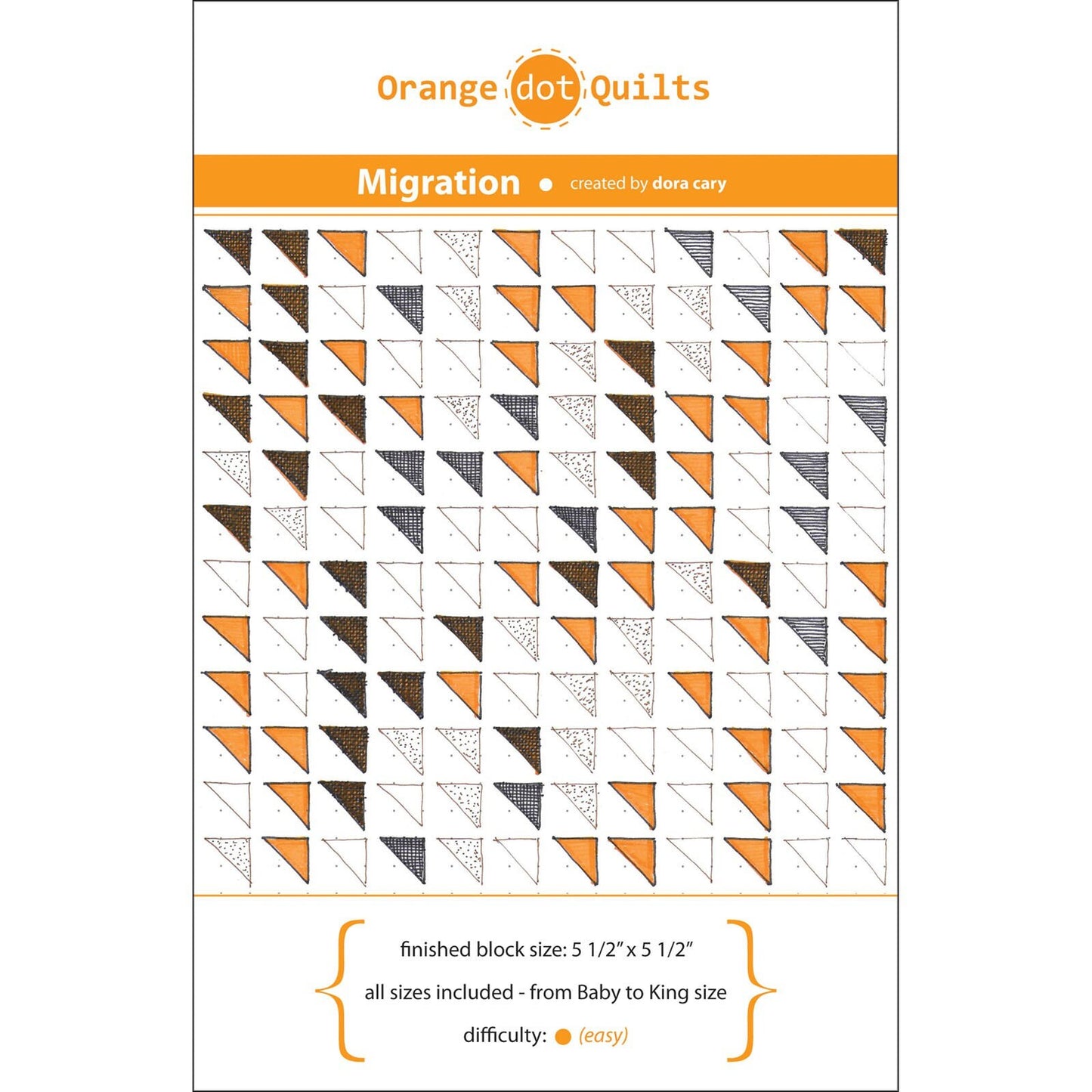 Migration Quilt Pattern by Orange Dot Quilts - Instructions for Multiple Quilt Sizes - Easy