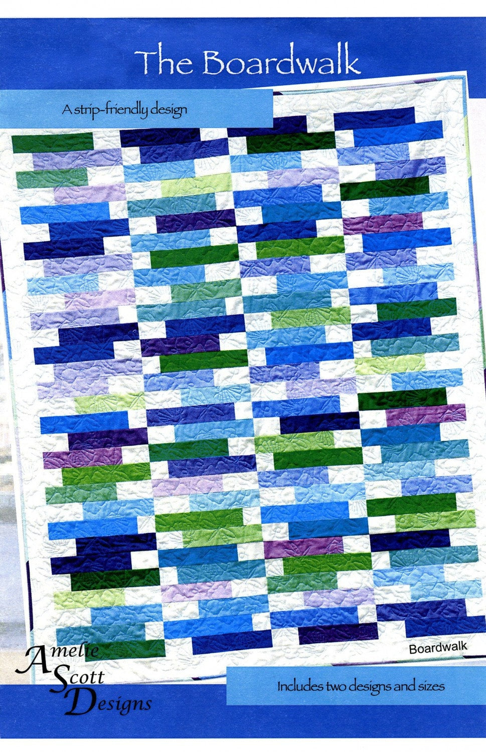 The Boardwalk Quilt Pattern by Amelie Scott Designs - Modern Easy Quilt Pattern in 2 sizes and Designs - see photos