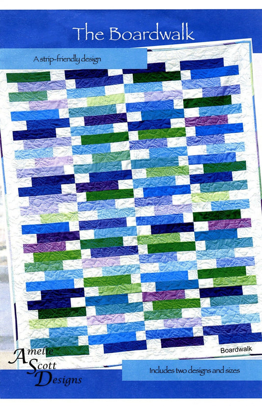 The Boardwalk Quilt Pattern by Amelie Scott Designs - Modern Easy Quilt Pattern in 2 sizes and Designs - see photos