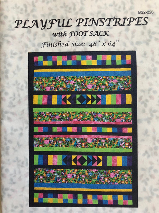 Playful Pinstripes Pattern from Rose Cottage Quilting - Lap Quilt 48" x 64" with Foot Sack