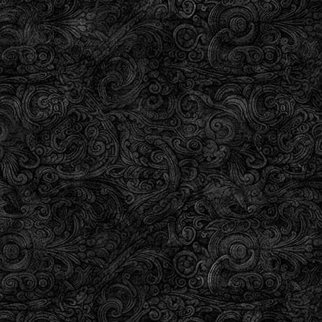 Festivus from Quilting Treasures - 1/2 Yard Black Filigree Blender