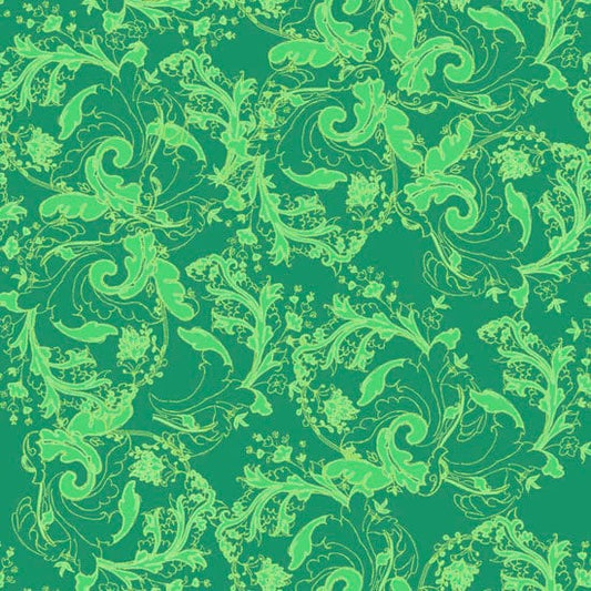 Ground Cover in Teal from Studio Palettes by River Bend - Half Yard light blue Floral Designs on Teal