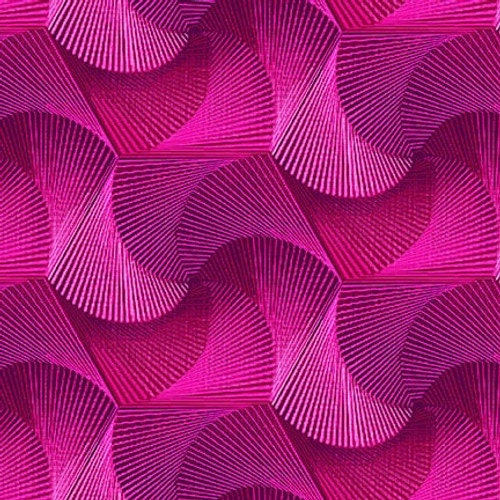Disco Tech from Studio E Fabrics - 1/2 Yard Pinwheel - Dark Pink Fuchsia Modern Fabric