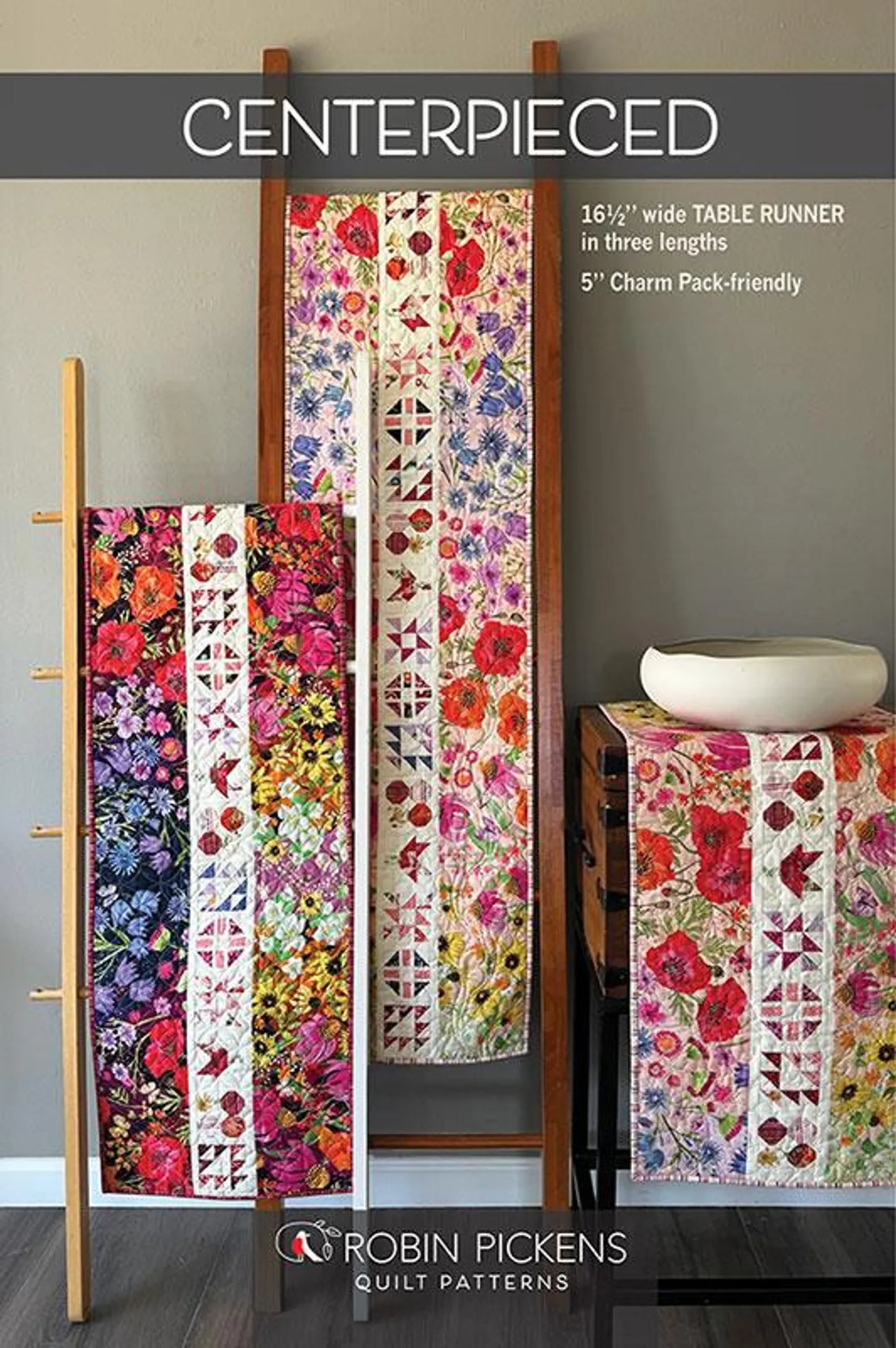 Centerpieced from Robin Pickens - Quilt Pattern - Table Runner in Three Sizes