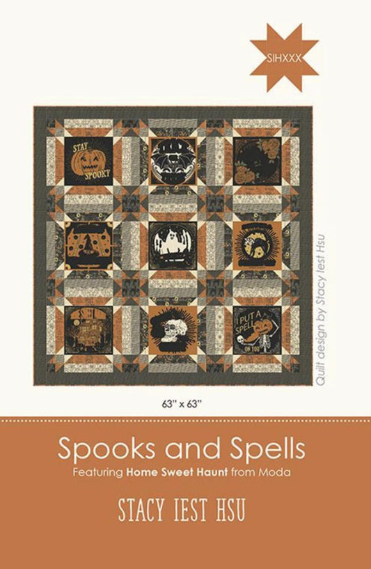 Spooks and Spells from Stacy Iest HSU - Quilt Pattern - 63" by 63" Block Quilt