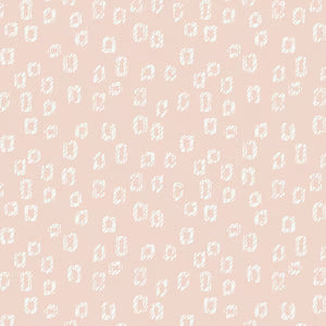 Ballerina Fusion from Art Gallery Fabrics - 1/2 Yard Woodblock - Cream Circles on Peach