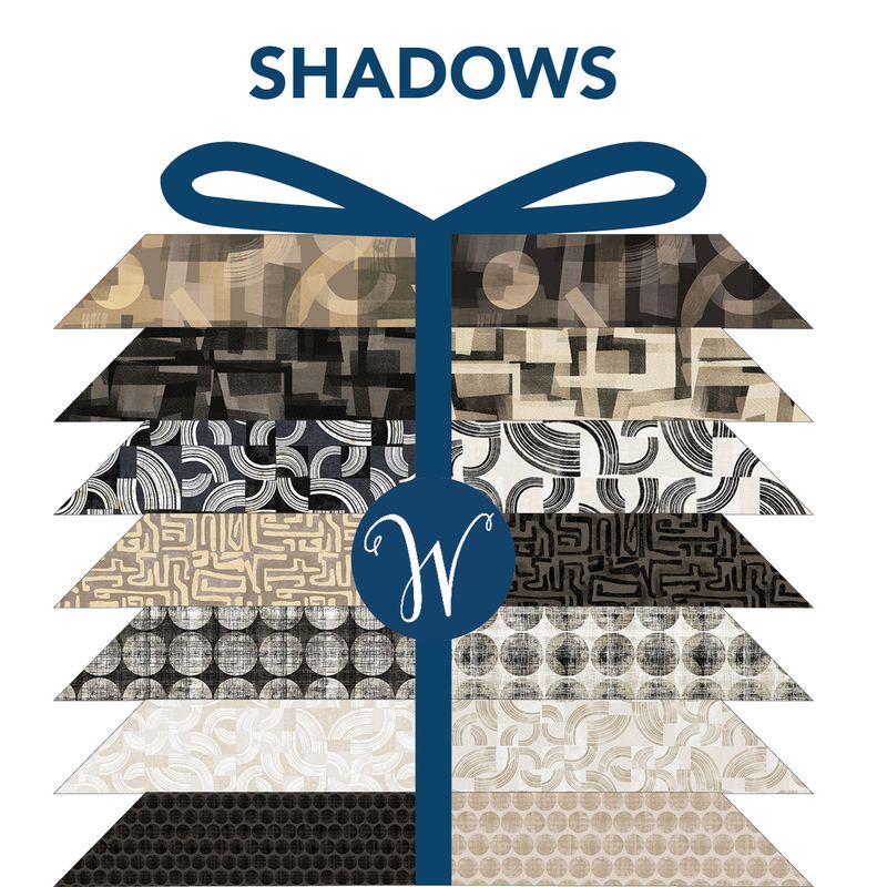 Shadows Fat Quarter Bundle by Whistler Studios for Windham Fabrics - 21 Fat Quarters Modern Brown, Tan, Cream
