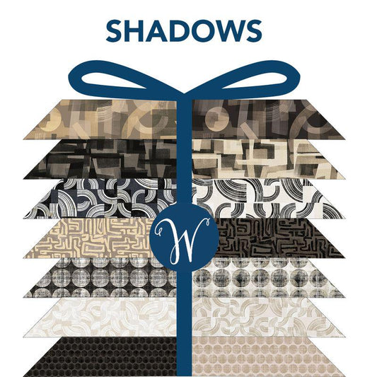 Shadows Fat Quarter Bundle by Whistler Studios for Windham Fabrics - 21 Fat Quarters Modern Brown, Tan, Cream