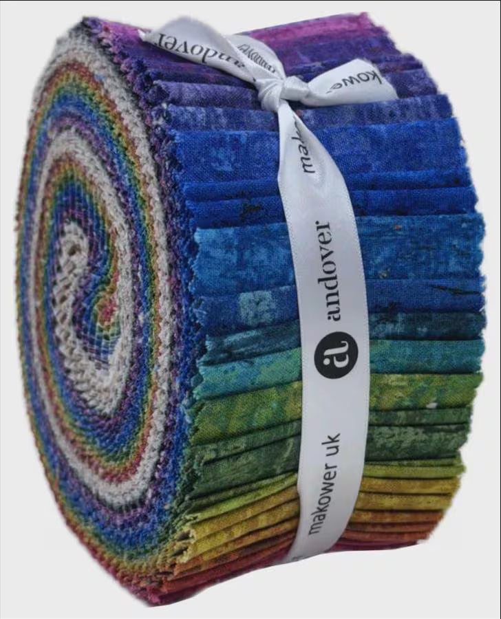Nitty Gritty Jelly Roll Strips for Andover Fabrics - (40) 2.5" x WOF Strips Textured Blender