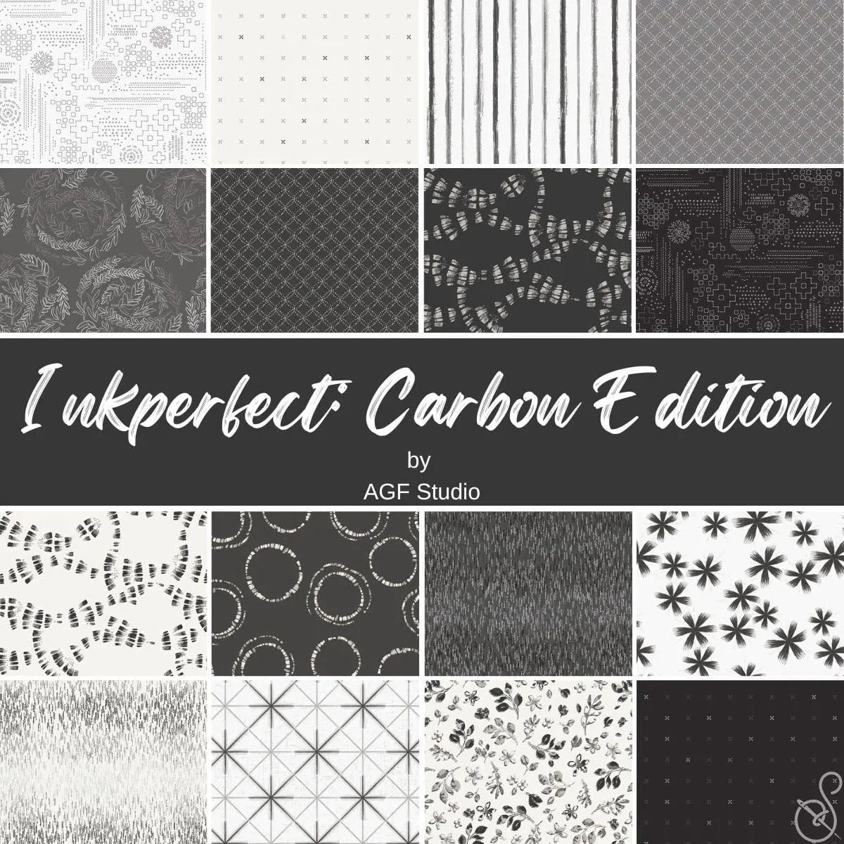 Ink Perfect Carbon Edition Layer cake from Art Gallery Fabrics - 42 Piece 10" Squares