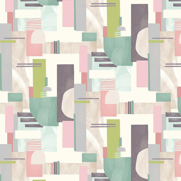 My Sunroom by Goldi L. Studio for Henry Glass - 1/2 Yard Modern Geometric in Muted Pastels - 1897 05