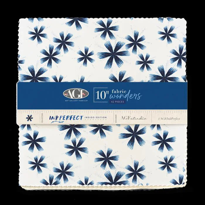 Ink Perfect Indigo Edition Layer cake from Art Gallery Fabrics - 42 Piece 10" Squares