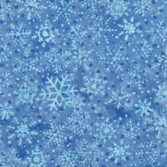 Frosted Wishes by Jerry Khiev from Lumen Fabrics and Island Batik - 1/2 Yard Snow Flakes  - Blue harbor