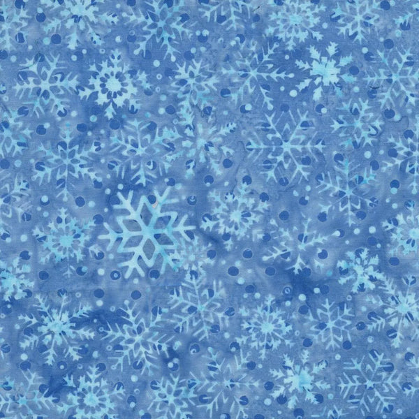 Frosted Wishes by Jerry Khiev from Lumen Fabrics and Island Batik - 1/2 Yard Snow Flakes  - Blue harbor