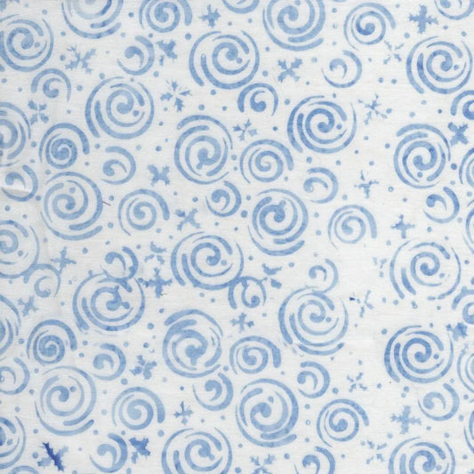 Frosted Wishes by Jerry Khiev from Lumen Fabrics and Island Batik - 1/2 Yard Snowflakes and Swirls - White